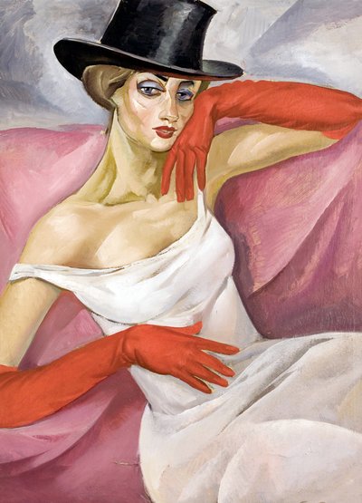 Dame mit Zylinder von Boris Dmitrievich Grigoriev