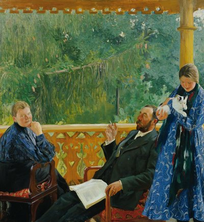 Familienbild (Porträt der Familie Polenow) von Boris Mikhailovich Kustodiev