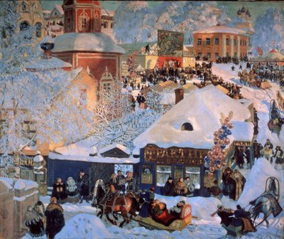 Winter, Fastnacht von Boris Mikhailovich Kustodiev