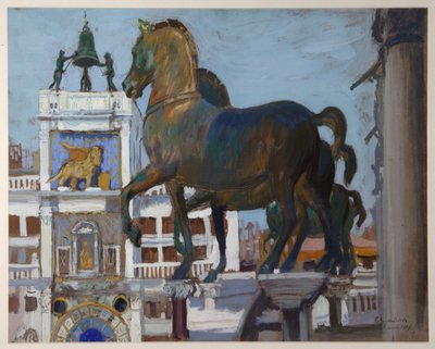 Die Pferde von San Marco, 1907 von Boris Mikhailovich Kustodiev