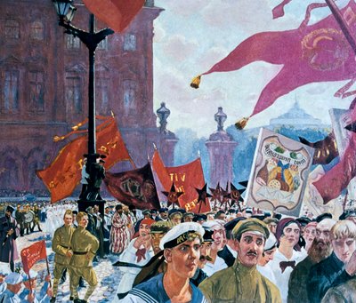 Feierlichkeiten zur Eröffnung des zweiten Kongresses der Komintern, 1921 von Boris Mikhailovich Kustodiev