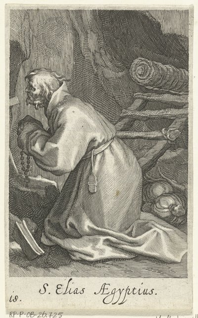 Heiliger Elias von Caesarea als Einsiedler von Boëtius Adamsz. Bolswert