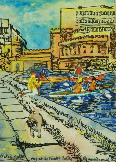 Mops bei der Piratenburg von Brenda Brin Booker