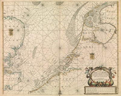 Karte der Nordsee und der niederländischen Küste von British School