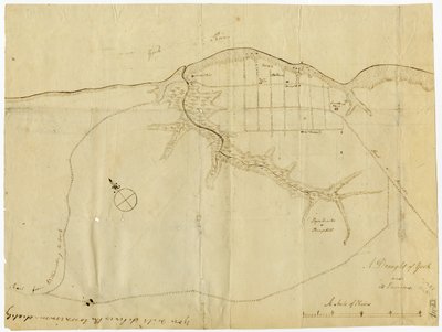 Karte von Yorktown, Virginia, Oktober 1781 von British School