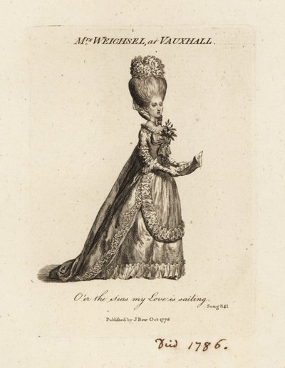 Mrs. Frederica Weichsel singt in den Vauxhall Pleasure Gardens, Ende des 18. Jahrhunderts von British School