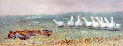 Ein Spiel von Fuchs und Gänsen, 1868 von Briton Riviere