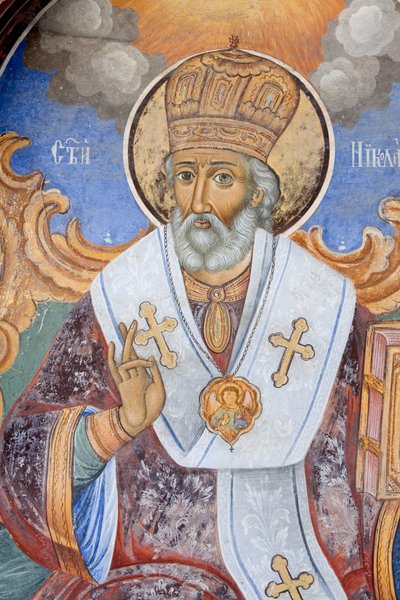 Bulgarien, Rila-Kloster, Fresko in der Kirche der Geburt der Jungfrau von Bulgarian School