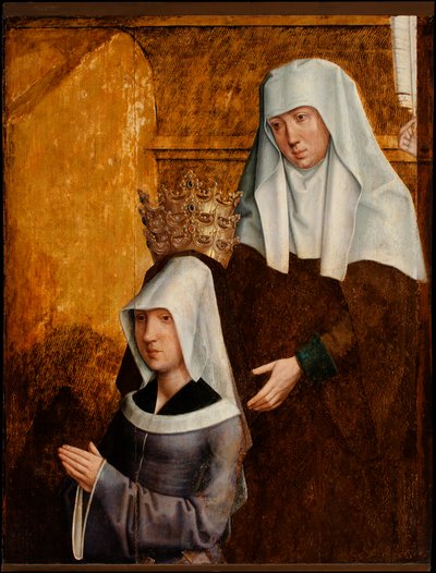 Guillemette de Vergy und ihre Schutzheilige, möglicherweise Elisabeth von Ungarn von Burgundian