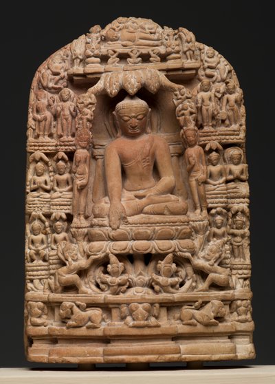 Plakette mit Episoden aus dem Leben von Shakyamuni Buddha von Burmese School