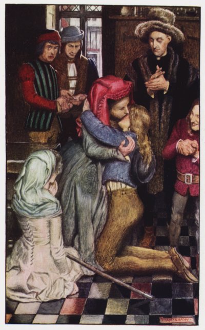 Illustration für The Cloister and The Hearth von Charles Reade (Farblithografie) von Byam (after) Shaw
