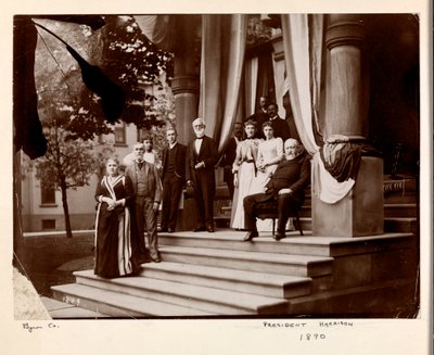 Präsident Benjamin Harrison und Gruppe, 1890 von Byron Company