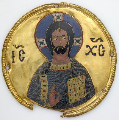 Medallion mit Christus von einem Ikonenrahmen, ca. 1100 von Byzantine
