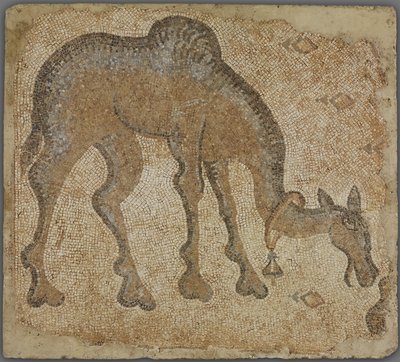 Mosaikfragment mit grasendem Kamel von Byzantine
