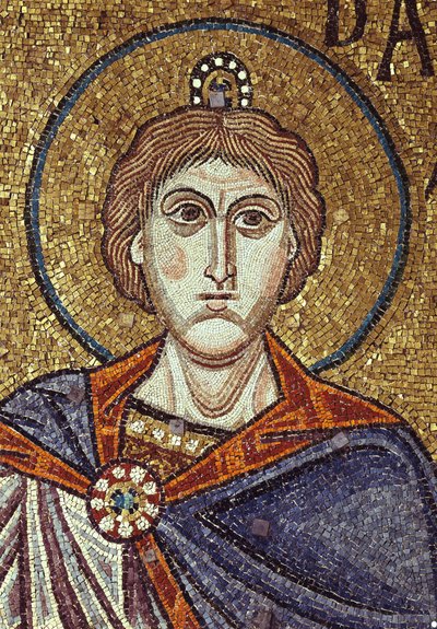 Der Prophet Daniel (Detail) der Innenmosaiken in der St. Markus Basilika, 12. Jahrhundert von Byzantine Byzantine