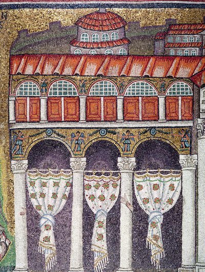Linker Flügel des Palazzo di Teodorico, 527-99 (Detail) von Byzantine School