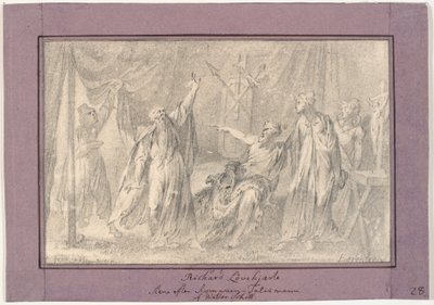 Richard Löwenherz. Szene aus dem Roman "The Talisman" (1825) von Walter Scott von C.A. Lorentzen