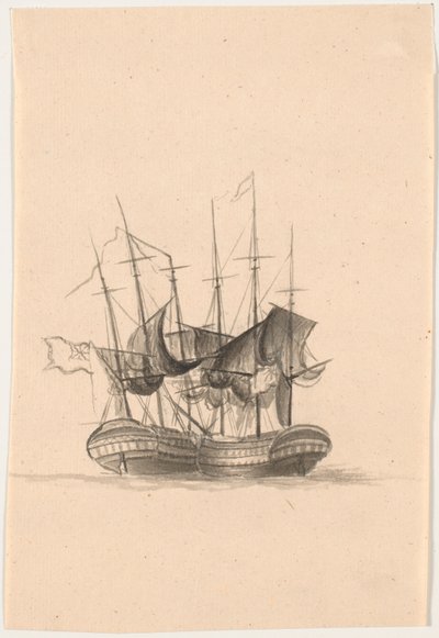 Zwei englische Kriegsschiffe von C.A. Lorentzen