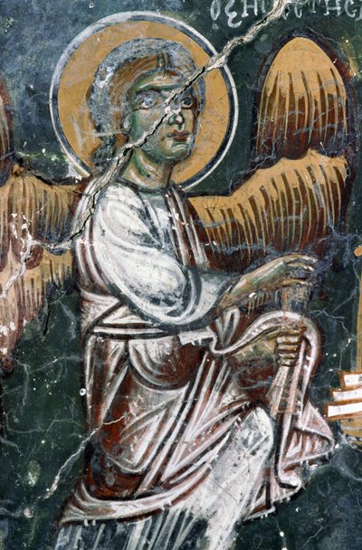 Engel, Detail des bemalten Gewölbes der Kirche Agios Georgios, Mourne, Kreta, Griechenland (Foto) von J.B. and Brown J. Rowbotham