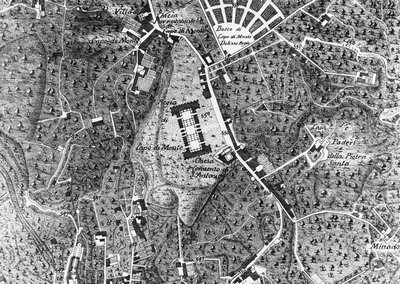 Stadtplan von Neapel mit Capodimonte, Detail aus der Karte des Herzogs von Noja von J.B. and Brown J. Rowbotham