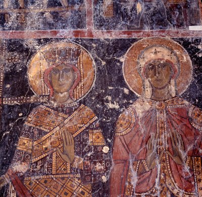 Fresko in der byzantinischen Kirche Agios Nikolaos, Maza, Kreta, Griechenland von J.B. and Brown J. Rowbotham
