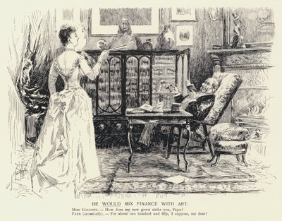 Er würde Finanzen mit Kunst mischen (Lithografie) von C.J. Taylor