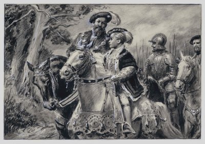 Der Lordprotektor, der Herzog von Somerset, bringt den jungen König Edward VI nach Windsor von C.L. Doughty