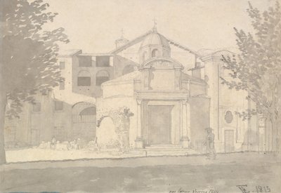 Ein Abschnitt der Via Sacra, Rom Die Kirche der Heiligen Cosmas und Damian, 1814-15 von Christoffer Wilhelm Eckersberg