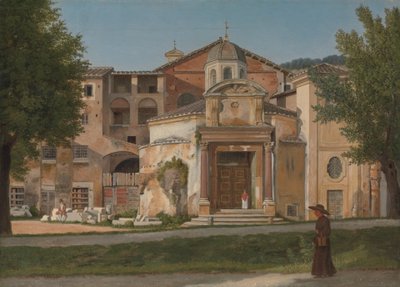 Ein Abschnitt der Via Sacra, Rom Die Kirche der Heiligen Cosmas und Damian, ca. 1814-15 von Christoffer Wilhelm Eckersberg