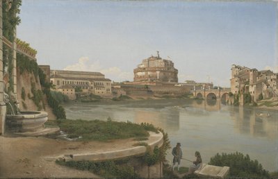 Ein Blick über den Tiber von Trastevere in Richtung Castel S. Angelo von Christoffer Wilhelm Eckersberg