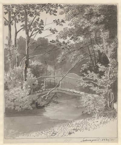 Brücke im Garten von Sanderumgaard von Christoffer Wilhelm Eckersberg