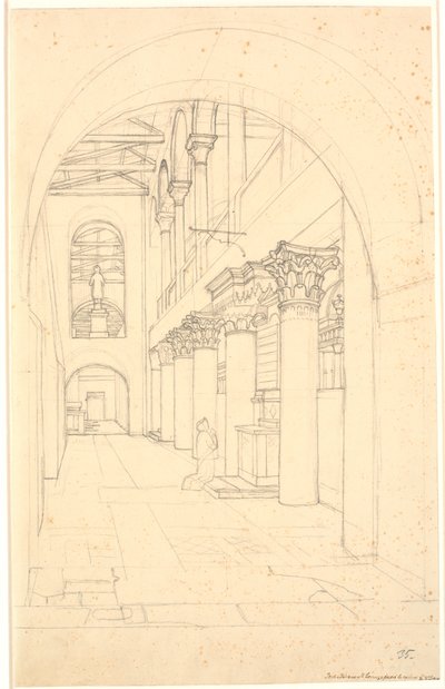 Ein Teil der Kirche S. Lorenzo fuori le Mura, Rom von Christoffer Wilhelm Eckersberg