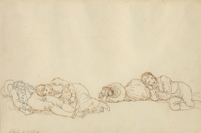Vier schlafende Pariser von Christoffer Wilhelm Eckersberg