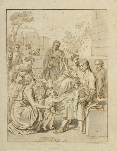 Christus lässt die kleinen Kinder zu sich kommen von Christoffer Wilhelm Eckersberg
