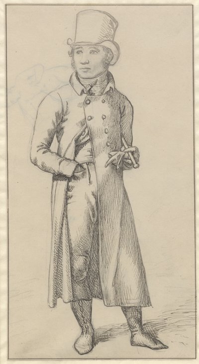 Porträt eines stehenden Mannes mit einem Stock unter dem linken Arm von Christoffer Wilhelm Eckersberg