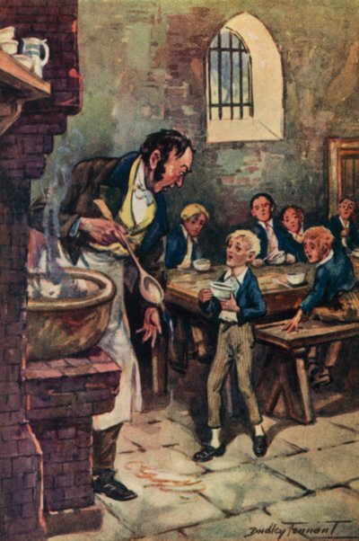 Illustration für Oliver Twist von Charles Dickens von C. Dudley (after) Tennant