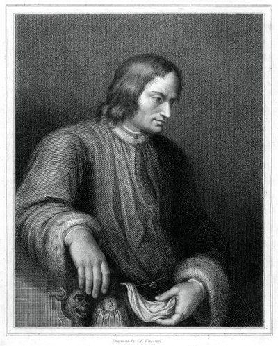 Lorenzo de Medici, italienischer Staatsmann und Herrscher der Florentiner Republik, 1833 von C. E. Wagstaff