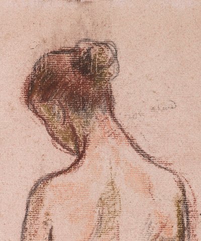 Ganzkörperakt einer Frau von hinten von Camille Jacob Pissarro