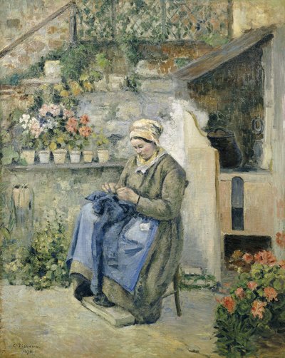 Die fröhliche Mutter, 1874 von Camille Jacob Pissarro