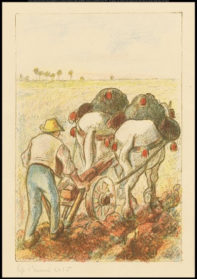 Der Pflug, Frontispiz für "Les Temps Nouveaux", 1901 von Camille Jacob Pissarro