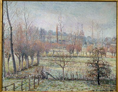 Weißer Frost, Morgen oder Schneeeffekt in Eragny (Camille Pissarro) von Camille Jacob Pissarro