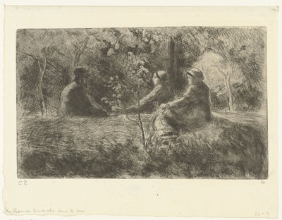 Sonntagsruhe im Wald von Camille Jacob Pissarro