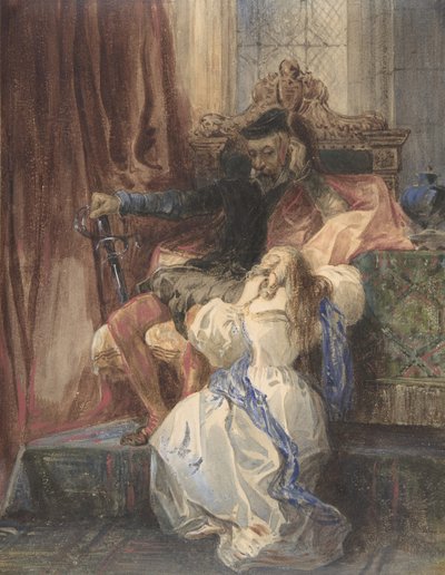 Die verweigerte Begnadigung aus Sir Walter Scotts Kenilworth, ca. 1826-29 von Camille Joseph Etienne Roqueplan