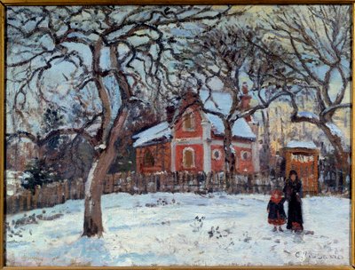 Kastanien und Louveciennes Landschaft im Schnee von Camille Jacob Pissarro