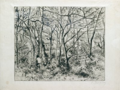 Landschaft unter Bäumen, in der Hermitage Pontoise, 1879 von Camille Pissarro