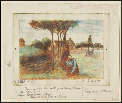 Bäuerinnen beim Unkrautjäten von Camille Jacob Pissarro