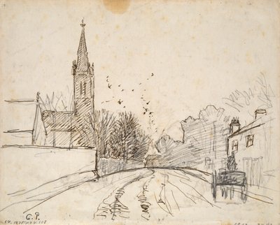 Studie von Upper Norwood, London, mit der All Saints Kirche, 1871 von Camille Pissarro