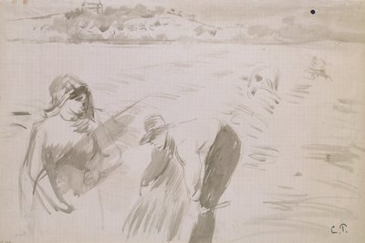 Studie von Erntearbeitern auf einem Feld bei Pontoise, 1882 von Camille Pissarro