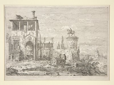 Das Reiterdenkmal, aus der Serie Ansichten von Canaletto (Giovanni Antonio Canal)