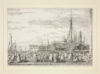 Der Markt auf dem Molo, aus der Serie Vedute (Ansichten) von Canaletto (Giovanni Antonio Canal)
